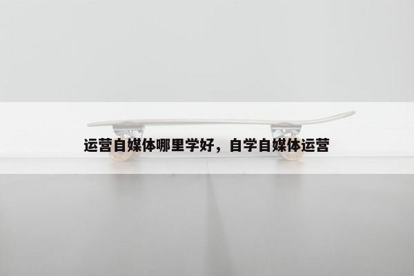 运营自媒体哪里学好，自学自媒体运营