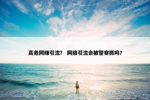 高危网赚引流？ 网络引流会被警察抓吗？