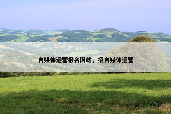 自媒体运营报名网站，招自媒体运营