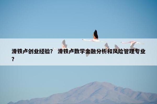 滑铁卢创业经验？ 滑铁卢数学金融分析和风险管理专业？