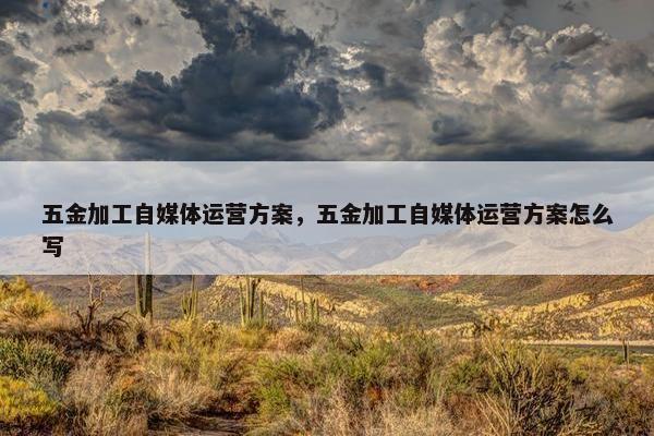 五金加工自媒体运营方案，五金加工自媒体运营方案怎么写