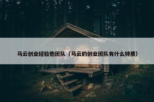马云创业经验他团队（马云的创业团队有什么特质）