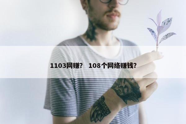 1103网赚？ 108个网络赚钱？