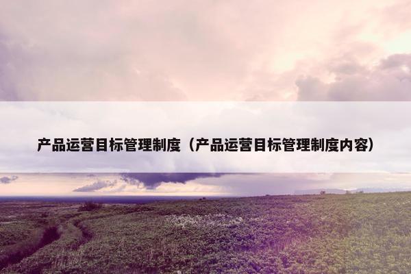 产品运营目标管理制度（产品运营目标管理制度内容）