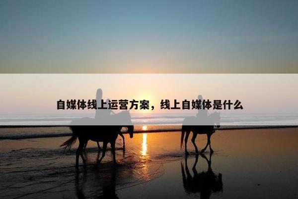 自媒体线上运营方案，线上自媒体是什么