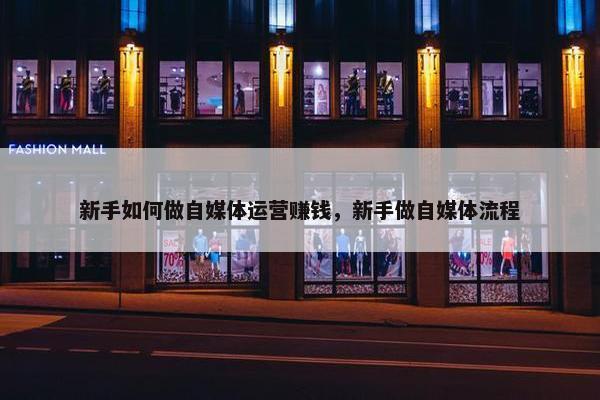 新手如何做自媒体运营赚钱，新手做自媒体流程