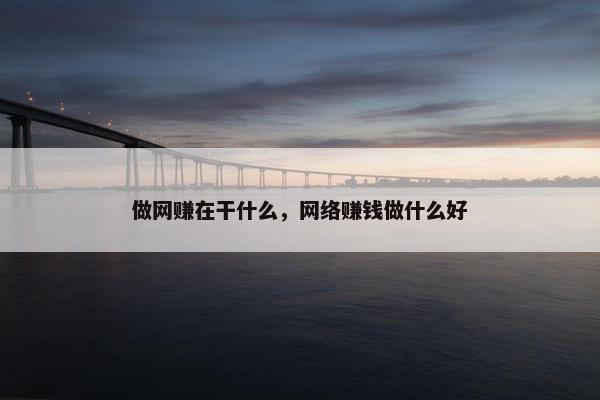做网赚在干什么，网络赚钱做什么好