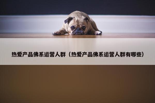 热爱产品佛系运营人群（热爱产品佛系运营人群有哪些）