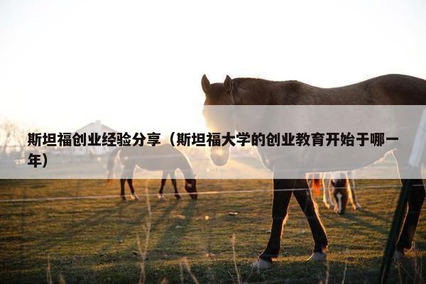 斯坦福创业经验分享（斯坦福大学的创业教育开始于哪一年）