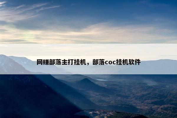 网赚部落主打挂机，部落coc挂机软件