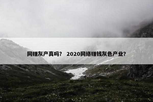 网赚灰产真吗？ 2020网络赚钱灰色产业？