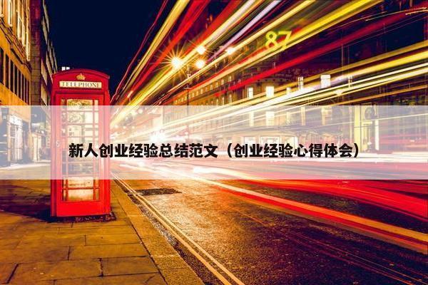 新人创业经验总结范文（创业经验心得体会）