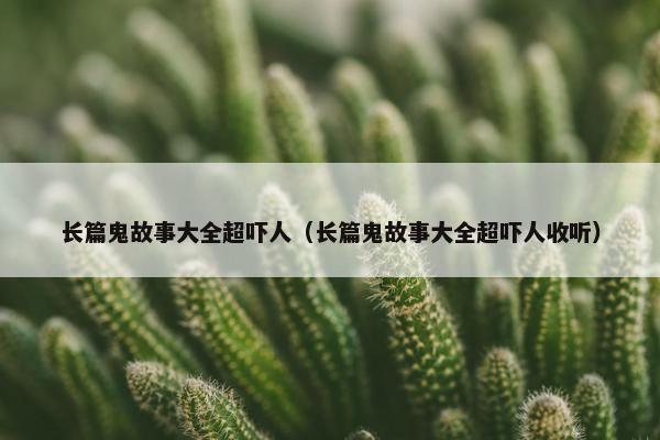 长篇鬼故事大全超吓人（长篇鬼故事大全超吓人收听）