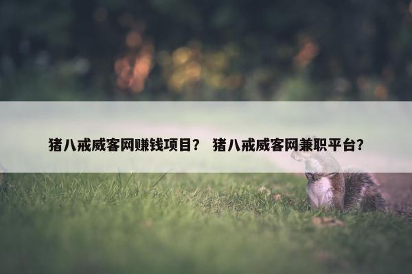 猪八戒威客网赚钱项目？ 猪八戒威客网兼职平台？