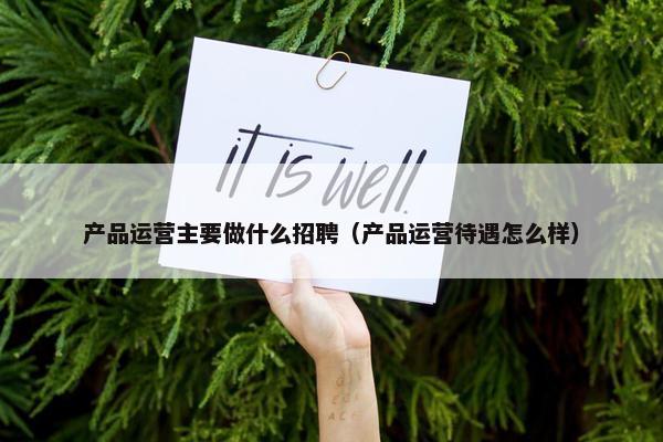 产品运营主要做什么招聘（产品运营待遇怎么样）