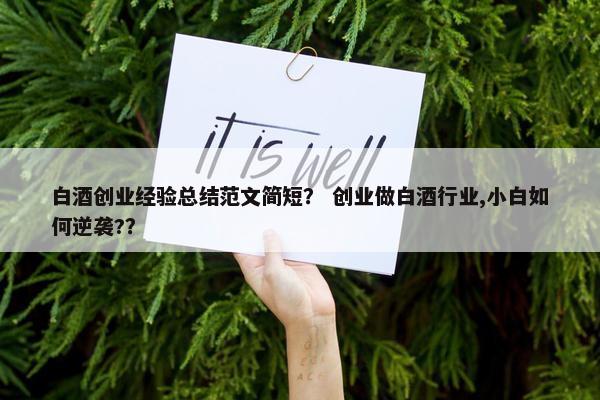 白酒创业经验总结范文简短？ 创业做白酒行业,小白如何逆袭?？