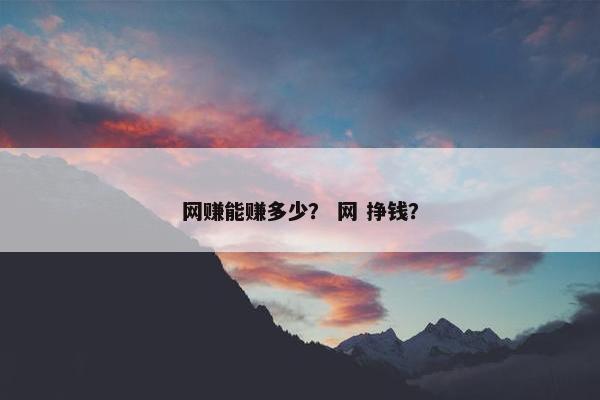 网赚能赚多少？ 网 挣钱？