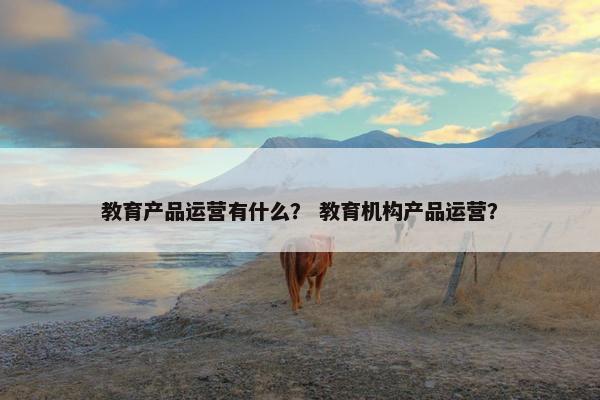 教育产品运营有什么？ 教育机构产品运营？