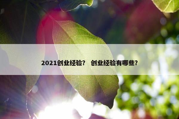 2021创业经验? 创业经验有哪些? 2021创业经验? 创业经验有哪些?