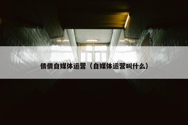 倩倩自媒体运营（自媒体运营叫什么）