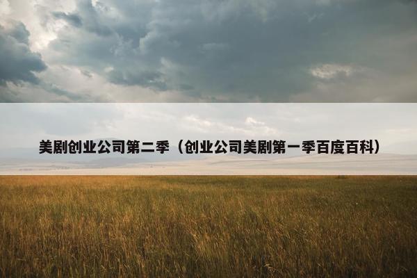 美剧创业公司第二季(创业公司美剧第一季百度百科)