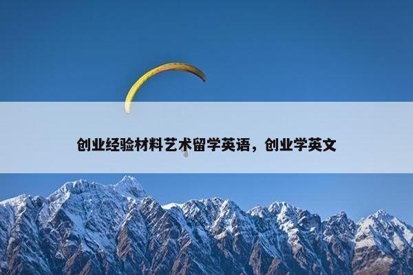 创业经验材料艺术留学英语，创业学英文