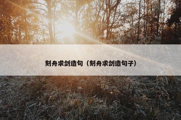 刻舟求剑造句（刻舟求剑造句子）