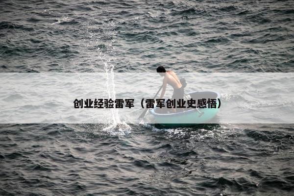 创业经验雷军（雷军创业史感悟）