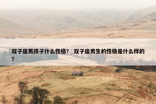双子座男孩子什么性格？ 双子座男生的性格是什么样的？