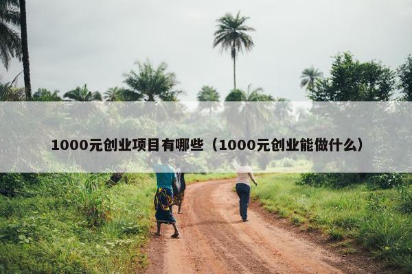 1000元创业项目有哪些（1000元创业能做什么）