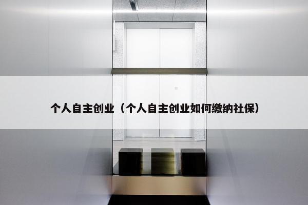 个人自主创业（个人自主创业如何缴纳社保）