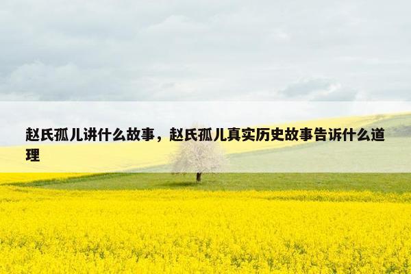 赵氏孤儿讲什么故事,赵氏孤儿真实历史故事告诉什么道理