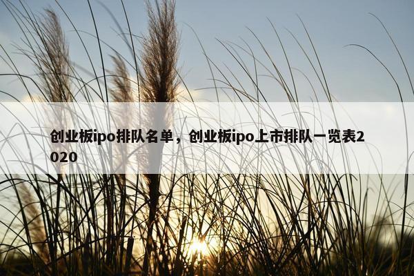 创业板ipo排队名单，创业板ipo上市排队一览表2020