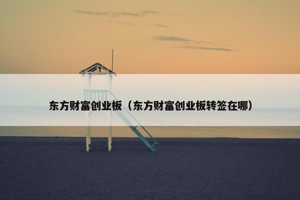 东方财富创业板(东方财富创业板转签在哪)