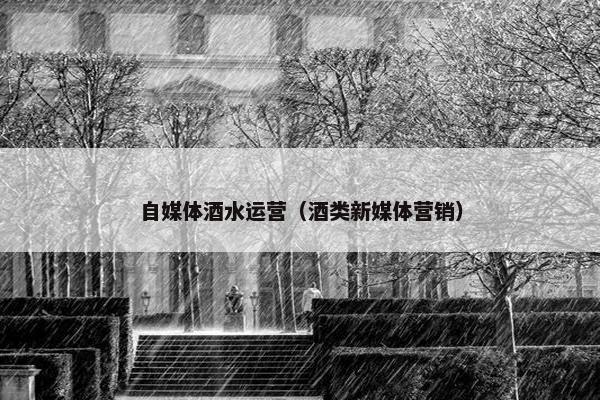 自媒体酒水运营(酒类新媒体营销)