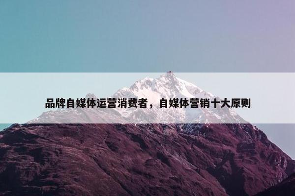 品牌自媒体运营消费者，自媒体营销十大原则