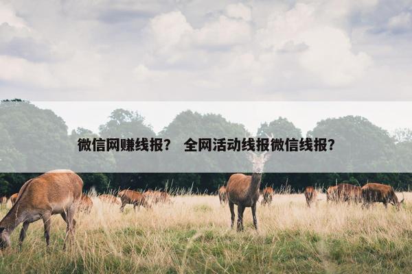 微信网赚线报？ 全网活动线报微信线报？