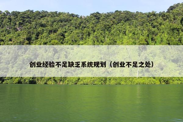 创业经验不足缺乏系统规划(创业不足之处)