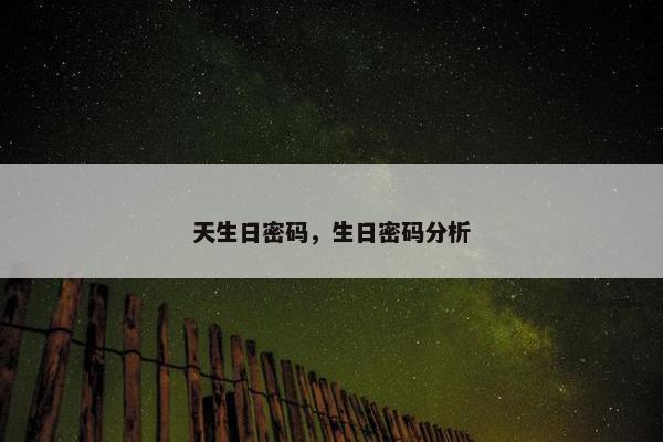 天生日密码,生日密码分析