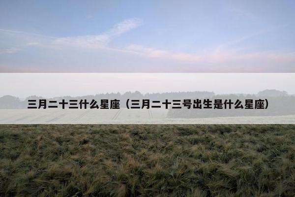 三月二十三什么星座(三月二十三号出生是什么星座)