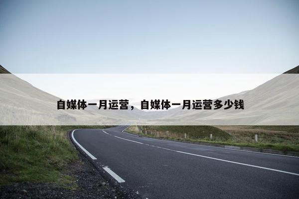 自媒体一月运营,自媒体一月运营多少钱
