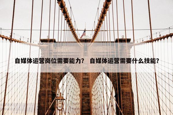 自媒体运营岗位需要能力? 自媒体运营需要什么技能?