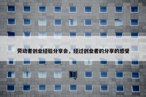 劳动者创业经验分享会，经过创业者的分享的感受