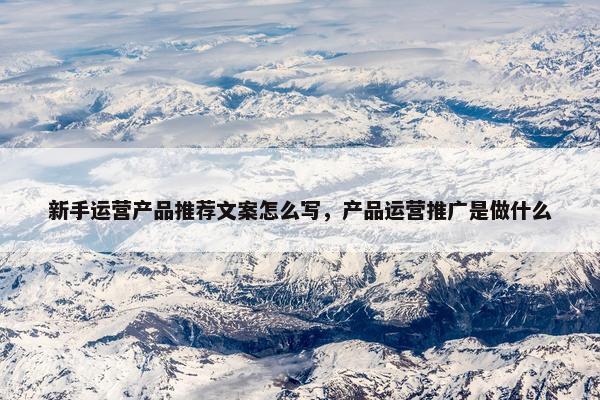 新手运营产品推荐文案怎么写，产品运营推广是做什么