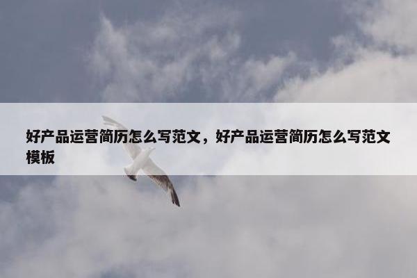 好产品运营简历怎么写范文，好产品运营简历怎么写范文模板