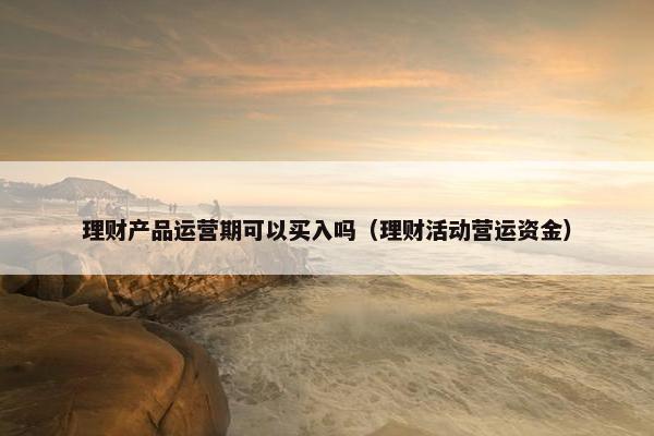 理财产品运营期可以买入吗（理财活动营运资金）