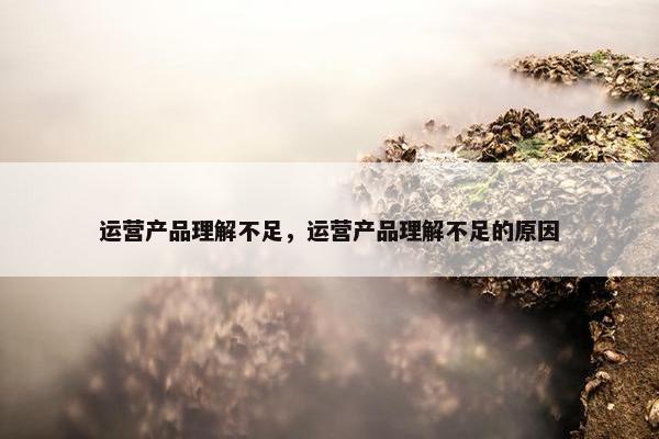 运营产品理解不足，运营产品理解不足的原因
