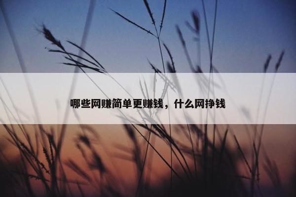 哪些网赚简单更赚钱，什么网挣钱