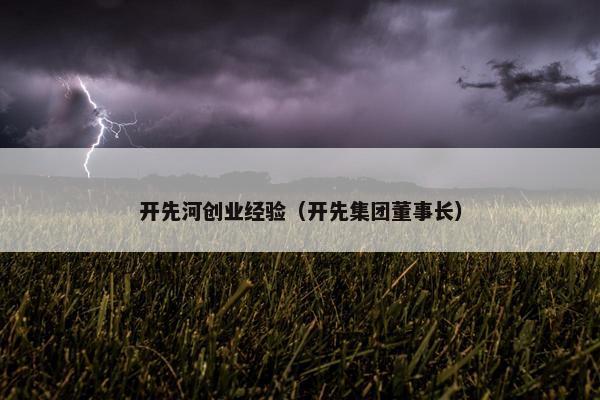 开先河创业经验（开先集团董事长）