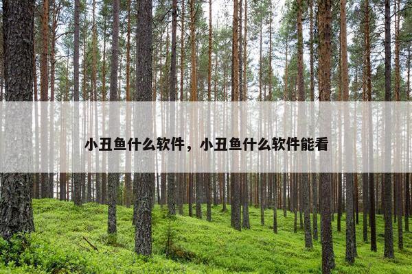 小丑鱼什么软件，小丑鱼什么软件能看